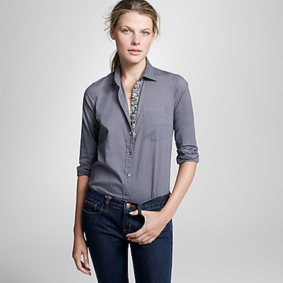 J. Crew Tops - J. Crew The Boy Shirt With Embellished Placket